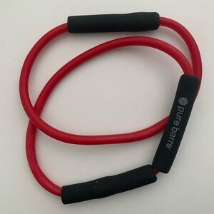 Pure Barre Red Exercise Tube with Black Branded Handles